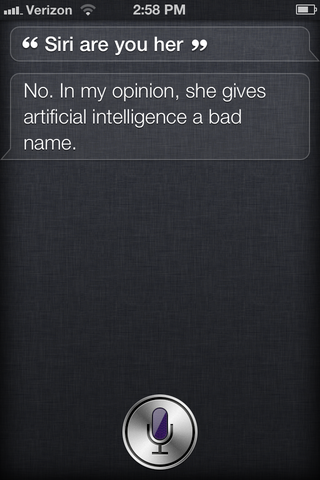 Illustration for article titled Wow, Siri Does Not Like Being Asked About Spike Jonze's Her